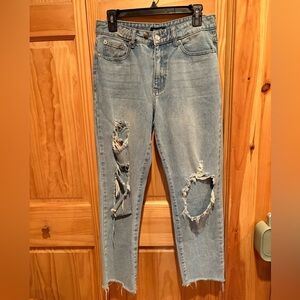 Nasty Gal Rip This Joint Distressed hi waist Jean